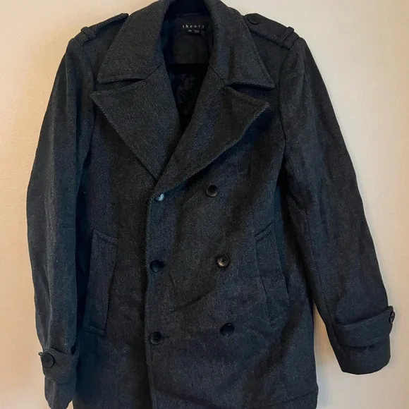 Theory Charcoal Wool Coat - Picture 2 of 4